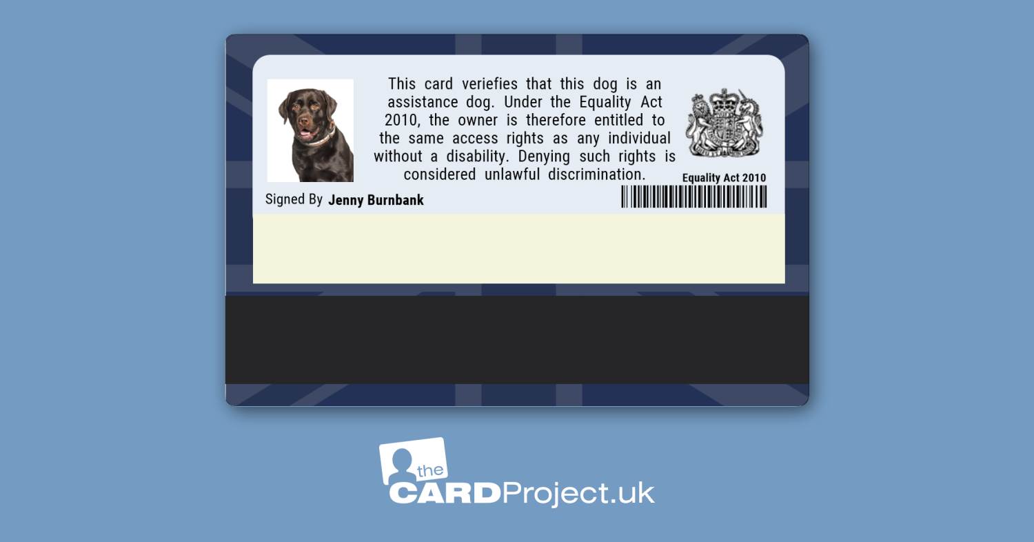 Assistance Dog ID Card Blue Pattern (REAR)